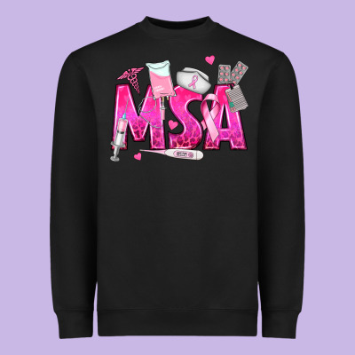 Breast Cancer Msa Medical Support Assistant Heavyweight Sweatshirt Designed By Texasbilliewilder