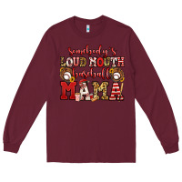 Burgundy somebody's loud mouth baseball mama Long Sleeve Tee - Jasminsmagicworld