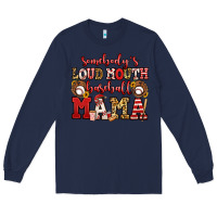 Navy somebody's loud mouth baseball mama Long Sleeve Tee - Jasminsmagicworld