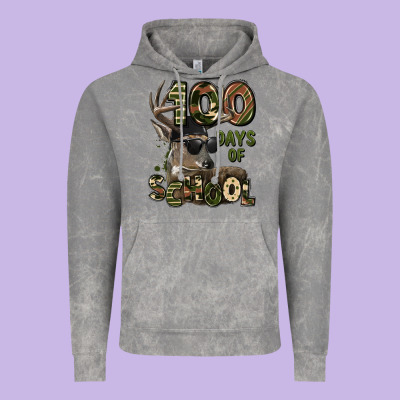 100 Days Of School Hunting Deer Vintage Hoodie Designed By Lillyallendesigns