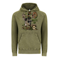 Vintage Olive 100 days of school hunting deer Vintage Hoodie - LillyAllenDesigns
