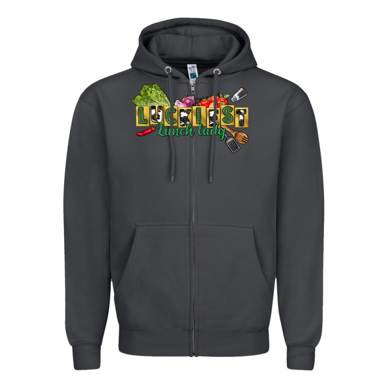 Luckiest Lunch Lady St. Patrick's Day Zipper Hoodie by CowGirlArtShop | Teevron