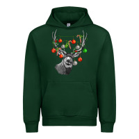 Forest Green Mule deer with Urban Hoodie - LillyAllenDesigns