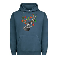 Pigment Midnight Navy Mule deer with Urban Hoodie - LillyAllenDesigns