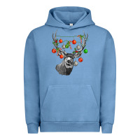Pigment Pebble Blue Mule deer with Urban Hoodie - LillyAllenDesigns