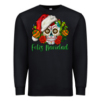Black Feliz Navidad Skull Premium Sweatshirt - BundleAndBundleShop