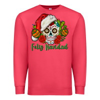 Cardinal Feliz Navidad Skull Premium Sweatshirt - BundleAndBundleShop