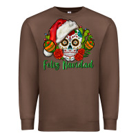 Chestnut Feliz Navidad Skull Premium Sweatshirt - BundleAndBundleShop