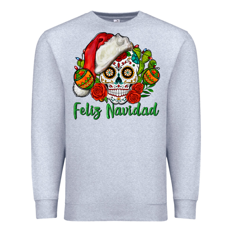 Feliz Navidad Skull Premium Sweatshirt by BundleAndBundleShop | Teevron