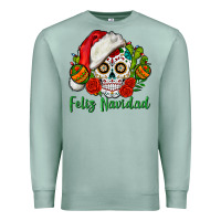 Seafoam Feliz Navidad Skull Premium Sweatshirt - BundleAndBundleShop