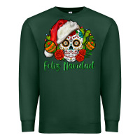 Sports Green Feliz Navidad Skull Premium Sweatshirt - BundleAndBundleShop