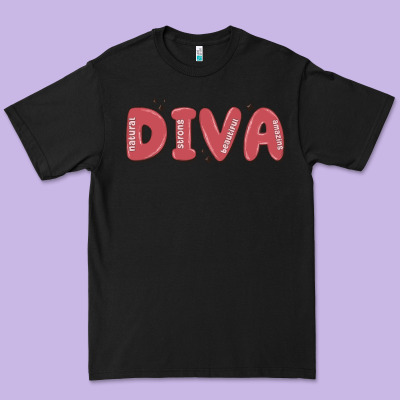 Diva Premium Tee Designed By Maliassmallbusiness
