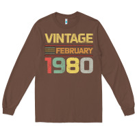 Chestnut Born in 1980 Vintage February Long Sleeve Tee - Bettercallsaul