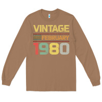 Toasted Coconut Born in 1980 Vintage February Long Sleeve Tee - Bettercallsaul