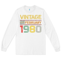 White Born in 1980 Vintage February Long Sleeve Tee - Bettercallsaul