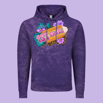 Hello 1st Grade Vintage Hoodie Designed By Ranaportraitstore