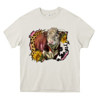Cream hereford bull western background Heavy Core Tee - LillyAllenDesigns