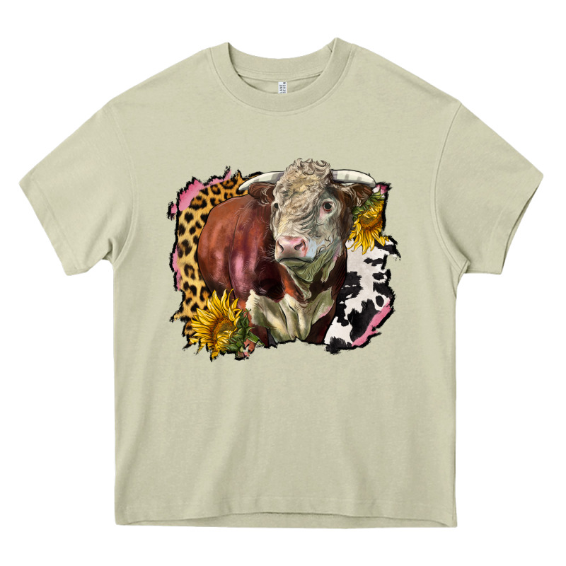 Hereford Bull Western Background Heavy Core Tee by LillyAllenDesigns | Teevron