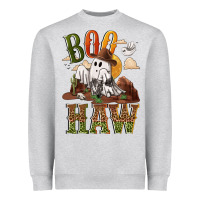 Heather Grey Boo haw Heavyweight Sweatshirt - NancyCooperArtShop