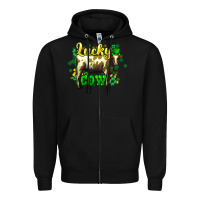 Black St. Patrick's Day Cow Zipper Hoodie - HowdyJamesFarm