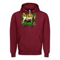 Burgundy St. Patrick's Day Cow Zipper Hoodie - HowdyJamesFarm