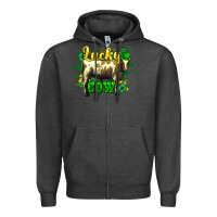 Charcoal Heather St. Patrick's Day Cow Zipper Hoodie - HowdyJamesFarm