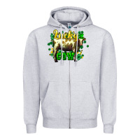 Heather Grey St. Patrick's Day Cow Zipper Hoodie - HowdyJamesFarm