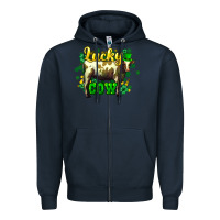 Navy St. Patrick's Day Cow Zipper Hoodie - HowdyJamesFarm