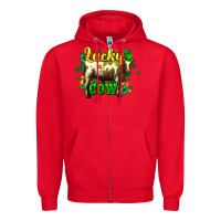 Red St. Patrick's Day Cow Zipper Hoodie - HowdyJamesFarm