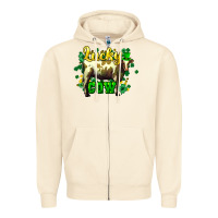 Sandshell St. Patrick's Day Cow Zipper Hoodie - HowdyJamesFarm