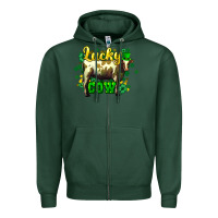 Sports Green St. Patrick's Day Cow Zipper Hoodie - HowdyJamesFarm