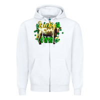 White St. Patrick's Day Cow Zipper Hoodie - HowdyJamesFarm