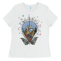 White compass with mountain Ladies Tee - MaliasSmallBusiness