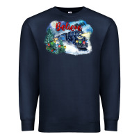 Navy believe polar express Premium Sweatshirt - FaDigitalArtStudio