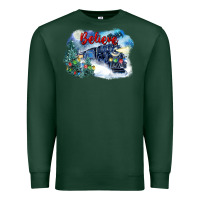 Sports Green believe polar express Premium Sweatshirt - FaDigitalArtStudio