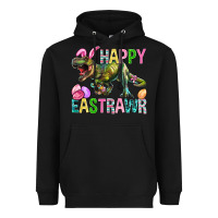 Black Happy Eastrawr Easter Heavyweight Hoodie - BundleAndBundleShop