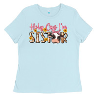 Baby Blue holy cow i'm sister Ladies Tee - MaliasSmallBusiness