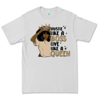 Dove Grey hustle like a boss live like a queen Premium Tee - MaliasSmallBusiness