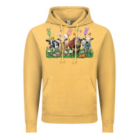 Vintage Mustard easter cow Vintage Hoodie - LillyAllenDesigns