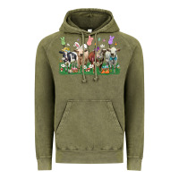Vintage Olive easter cow Vintage Hoodie - LillyAllenDesigns