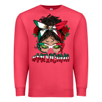 Cardinal Mexicana Messy Bun Mama Premium Sweatshirt - BundleAndBundleShop