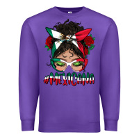 Purple Mexicana Messy Bun Mama Premium Sweatshirt - BundleAndBundleShop