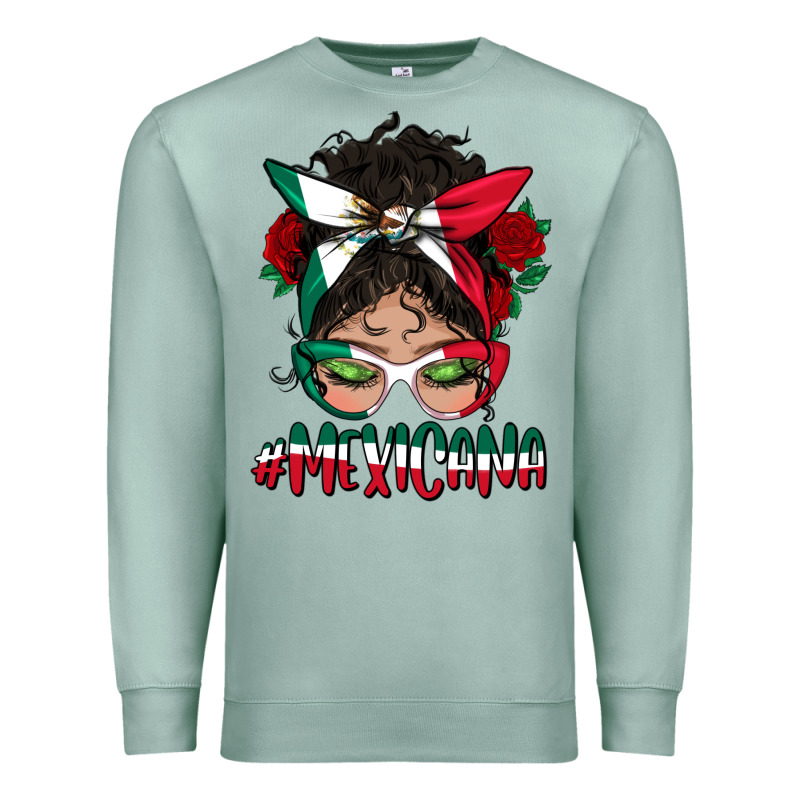 Mexicana Messy Bun Mama Premium Sweatshirt by BundleAndBundleShop | Teevron