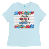 Baby Blue see the ability not the disability Ladies Tee - MaliasSmallBusiness