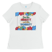 White see the ability not the disability Ladies Tee - MaliasSmallBusiness