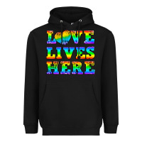Black Western Love Lives Here Heavyweight Hoodie - BundleAndBundleShop