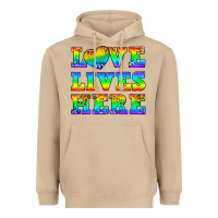 Mushroom Western Love Lives Here Heavyweight Hoodie - BundleAndBundleShop