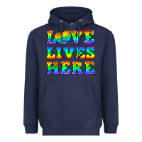 Navy Western Love Lives Here Heavyweight Hoodie - BundleAndBundleShop