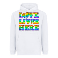 White Western Love Lives Here Heavyweight Hoodie - BundleAndBundleShop