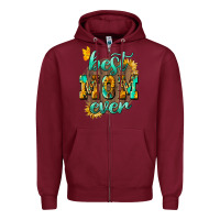Burgundy Best Mom ever mother's day Zipper Hoodie - HowdyJamesFarm